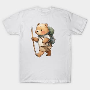 Cute Bear Cartoon Adventurer Adorable Kawaii Animal T-Shirt